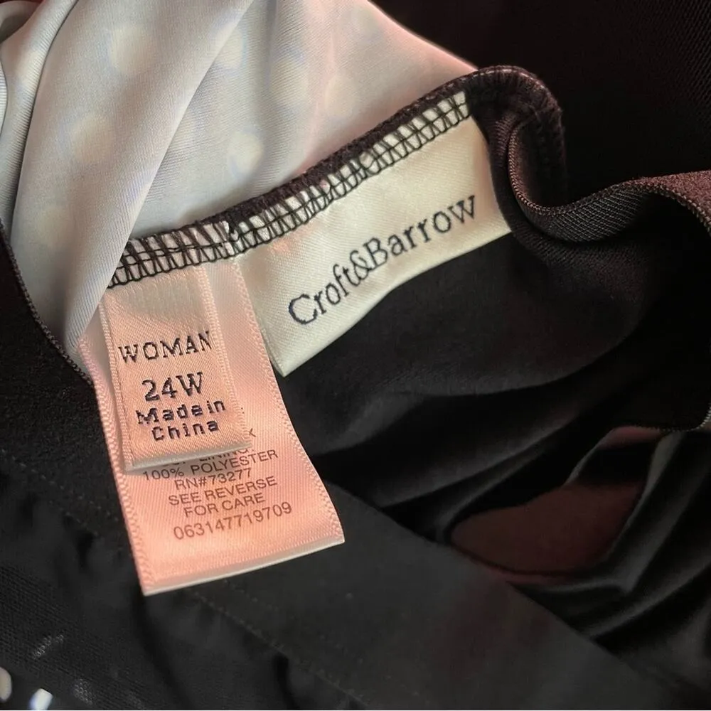 Black Blue White Dot Tankini Swim Swimsuit Top Ruched 24W 24 new - Image 9