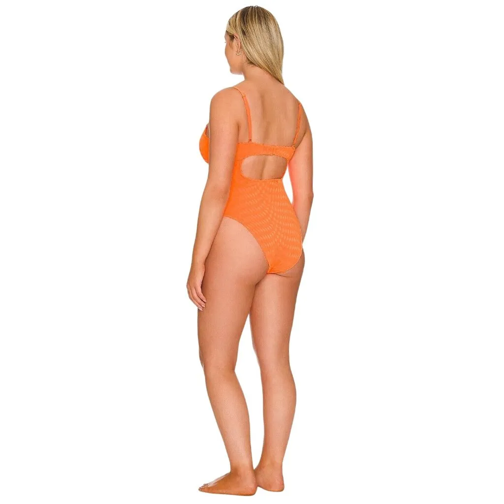 Good American Jacquard Show Off One-Piece in Orange Cream 7 XXLarge New Womens - Image 2