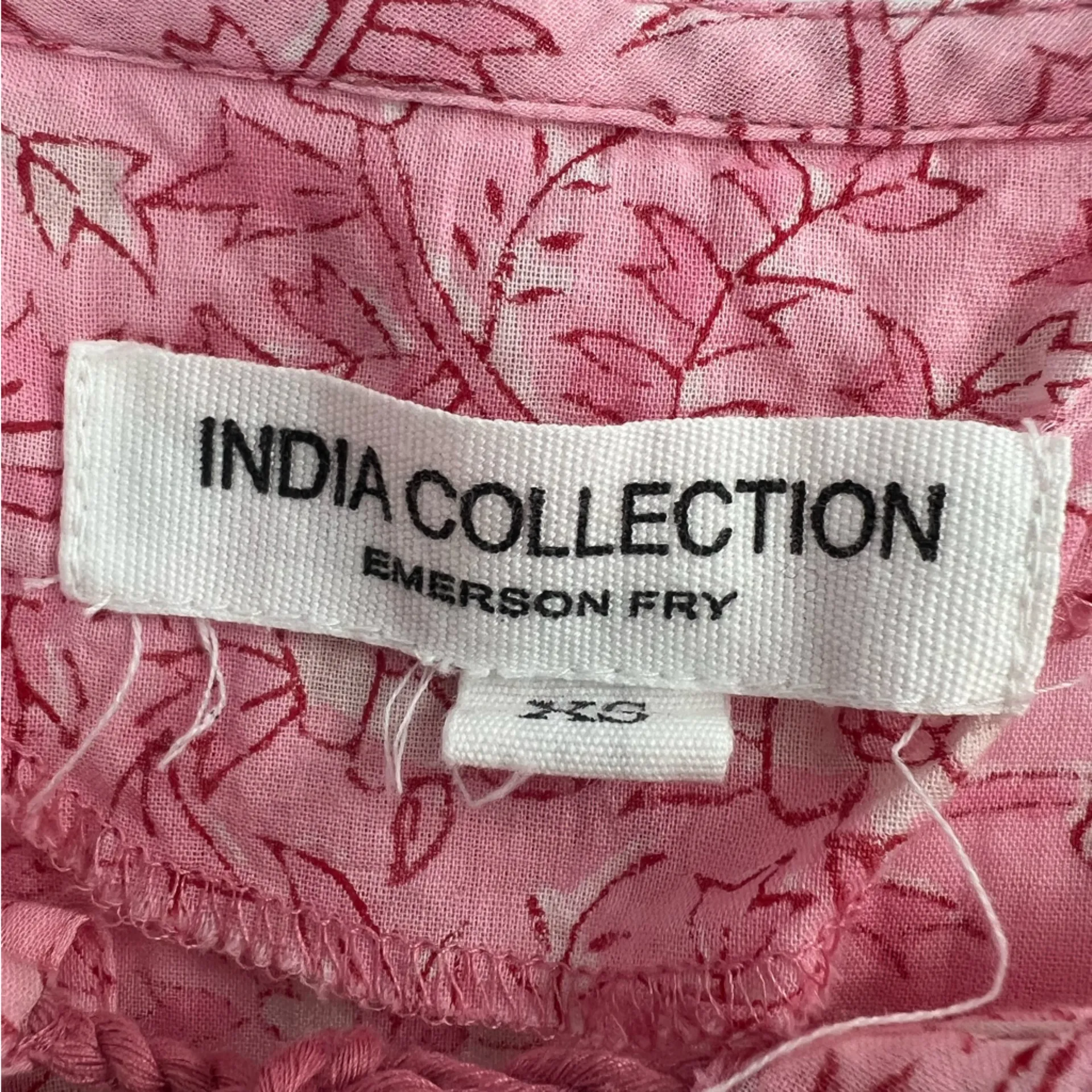India Collection Emerson Fry Pink Floral Peasant Top Size XS - Image 6