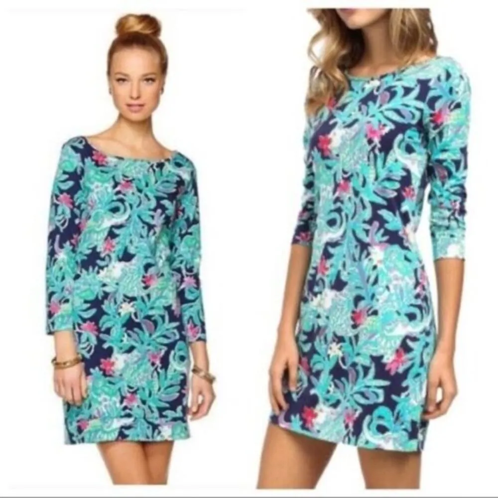 Marlowe boatneck mini dress long sleeve tshirt a-line elephants - Image 2