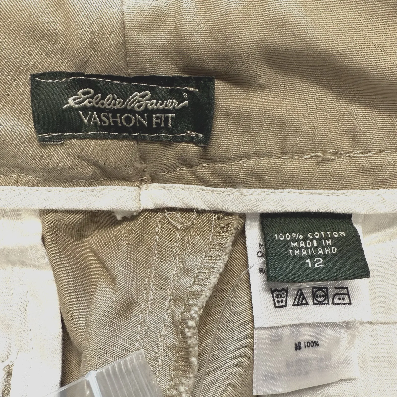 New Eddie Bauer Crop Khaki Chino Pant Y2K Wmn 12 L Capri Vashon Fit Straight Leg - Image 5