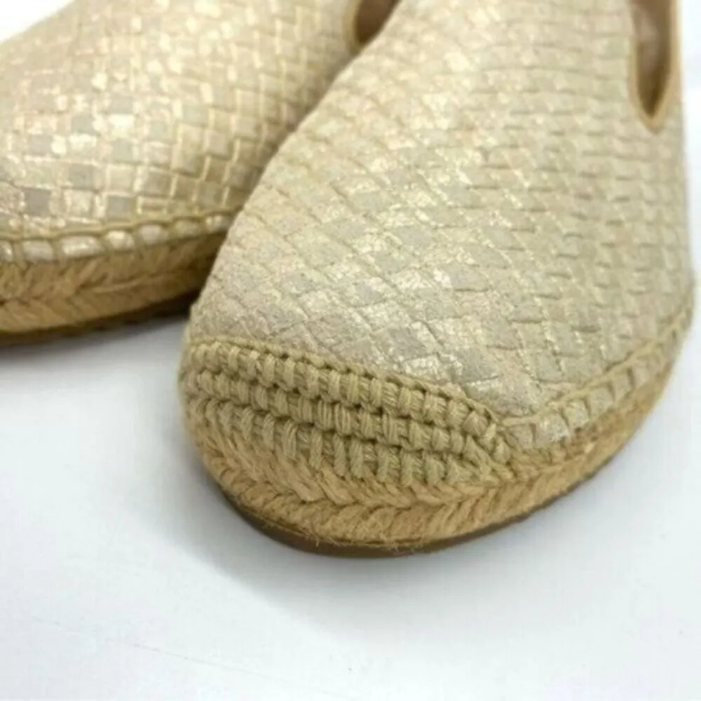 Ugg Womens Sandrinne Metallic Leather Espadrille Slip On Shoes - Image 8