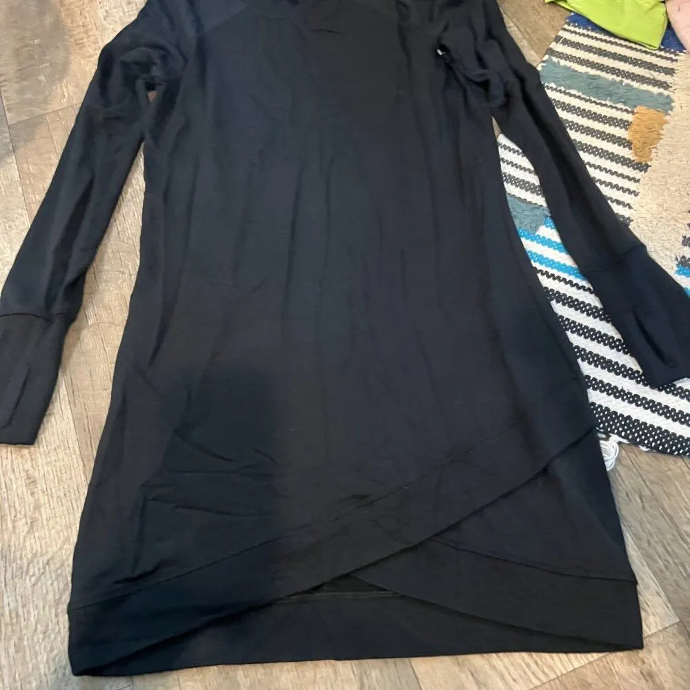 Athleta Black Criss Cross Sweater Dress With Thumb Holes, Wonen’s Size XS - Image 4
