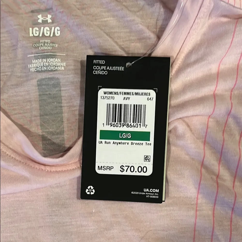 Under Armour Pink Fitted Short Sleeve Tee - Image 6