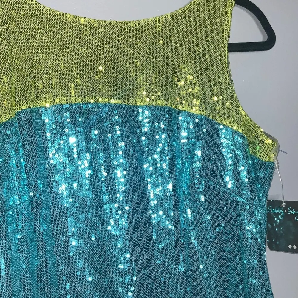 Gabby Skye Sequins Sleeveless Zip Back Mid Thigh Party Stretchy Prom Dress 4 NWT - Image 7