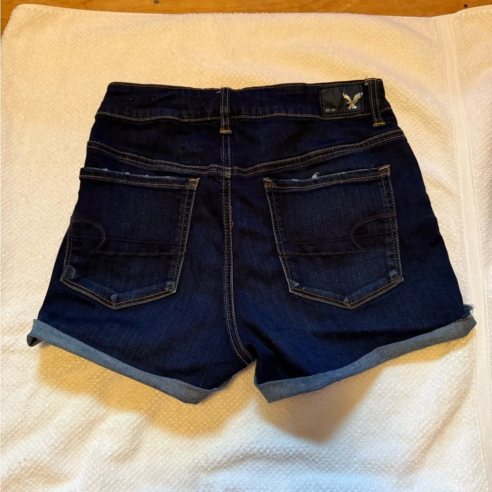 American Eagle Outfitters High Rise Shortie Blue Jean Shorts - Image 2