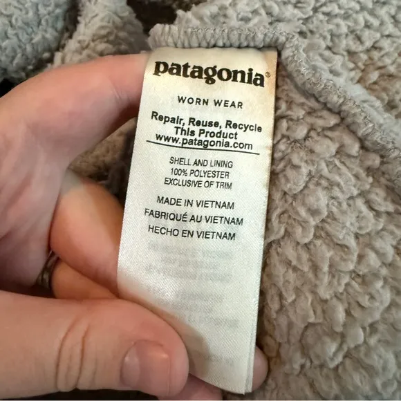 Patagonia Los Gatos Fuzzy Jacket‎ Women’s Size Small Gray 1/4 Zip Long Sleeve - Image 5