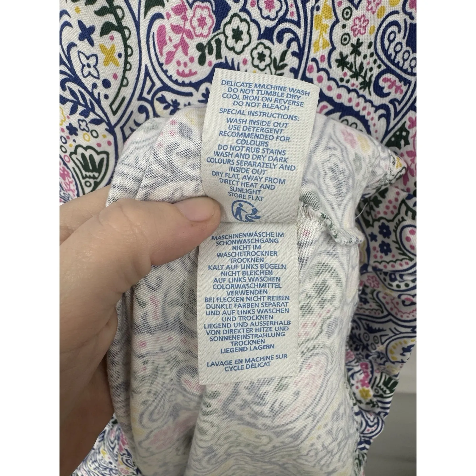 Boden Margot Paisley Floral Jersey Knit Dress Women 16 Colorful Preppy Summer Size 16P - Image 6