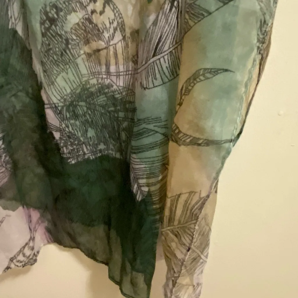 Neck Scarf Green Palm Leaf Tropical Print 70x25 70”L X 25”W Beach - Image 4