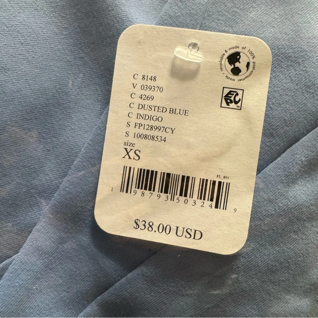 Free People Still Here Blue Halter Cami Top Size‎ XS - Image 2