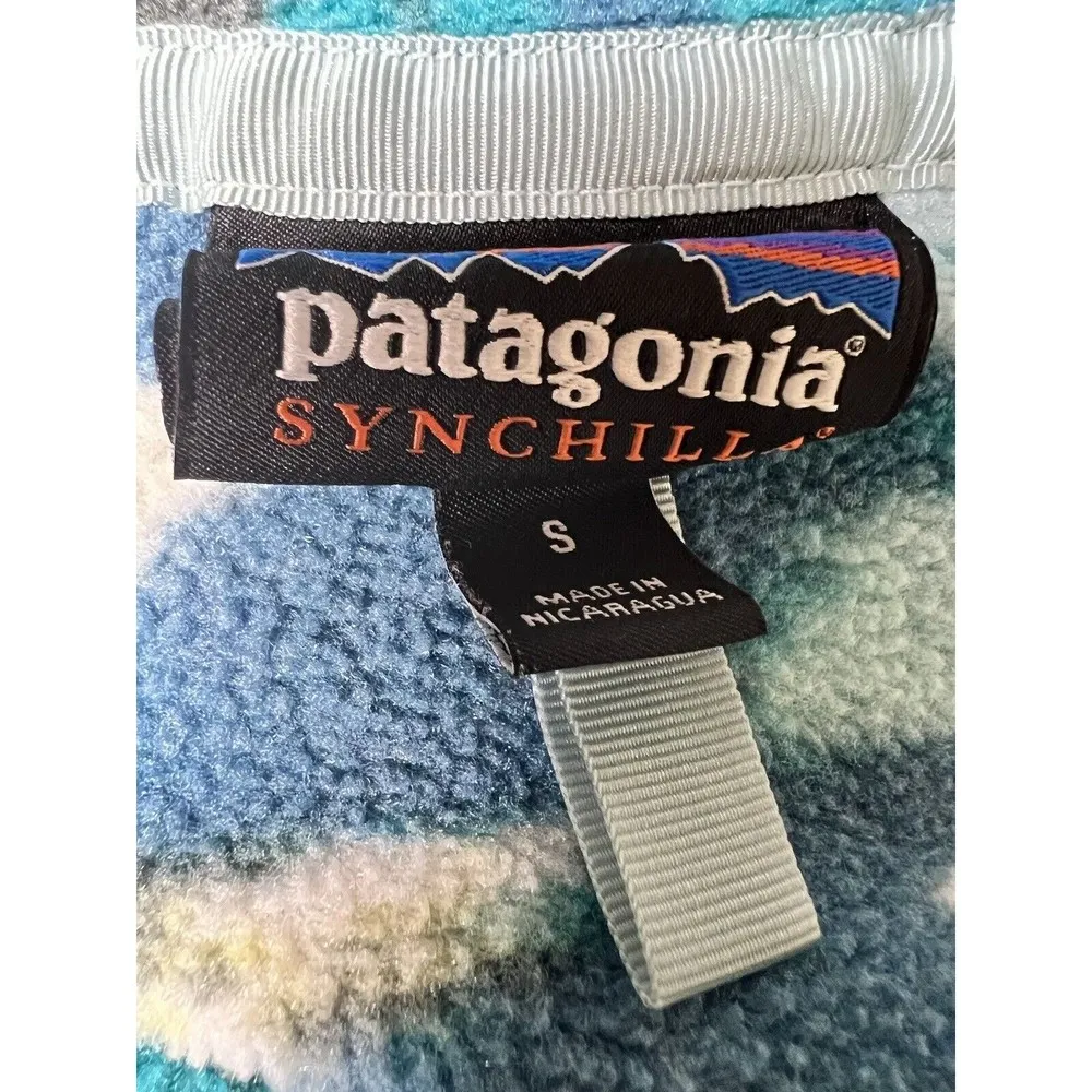Patagonia Synchilla Snap-T Fleece Trout Tales Elwha Blue Women’s Size Small - Image 6