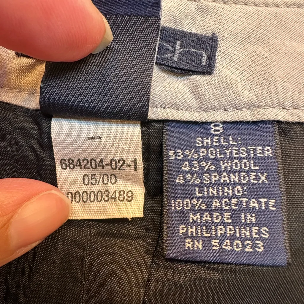 Vintage GAP Y2K 2000’s Stretch Indigo Celtic Blue Midi Pencil Skirt Wool Size 8 - Image 7