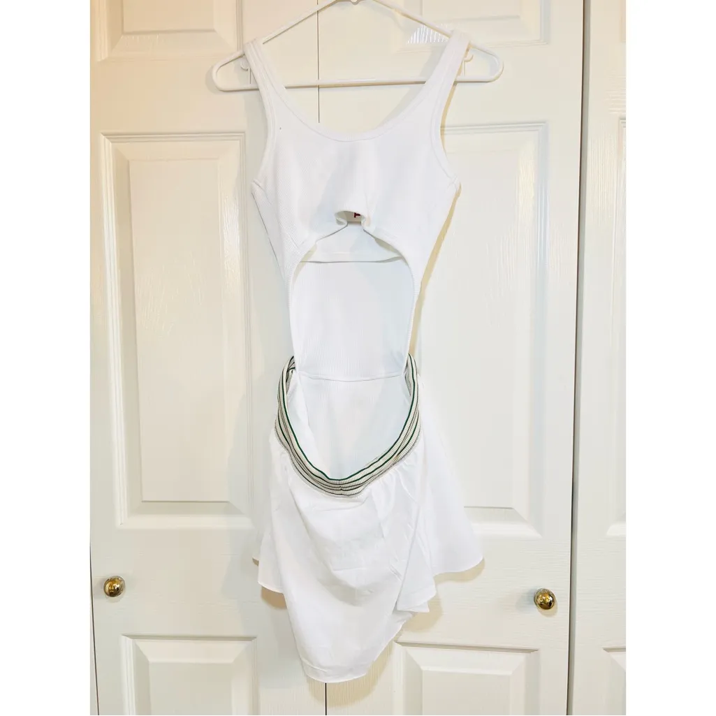 OFFLINE By Aerie White Ribbed Tank Top Cutout Tennis Skort Dress Size S - Image 3