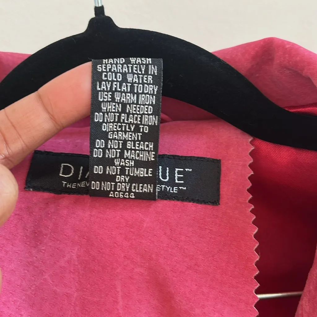 Dialogue  genuine suede leather jacket pink size M - Image 3