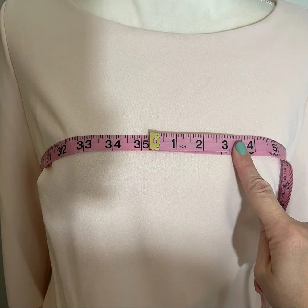 NWT  Light Pink Long Flare Sleeve Boatneck Sheath Dress New Cocktail - Image 6