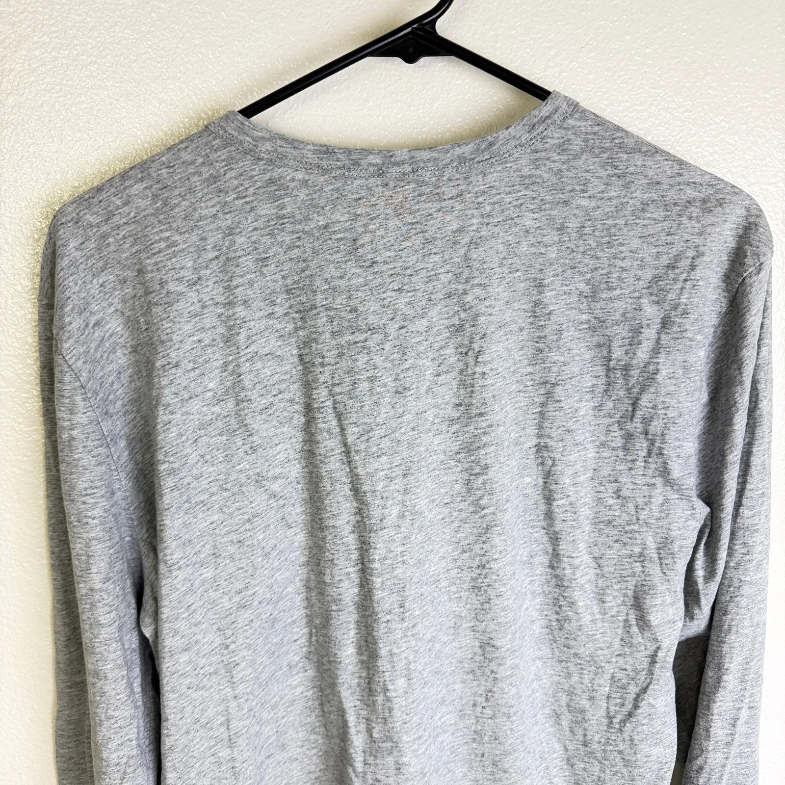 Made For Italic Shirt Womens Large Grey Crew Neck Long Sleeve Embroidered Gray - Image 9