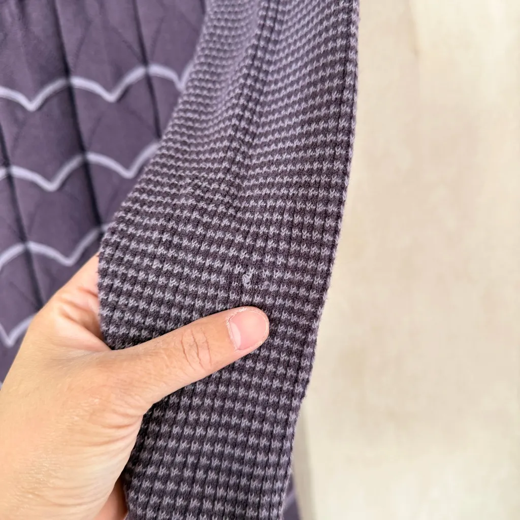 Title Nine Women’s Wool Blend Long Hooded Cardigan Sweater in Stripe Purple L - Image 11