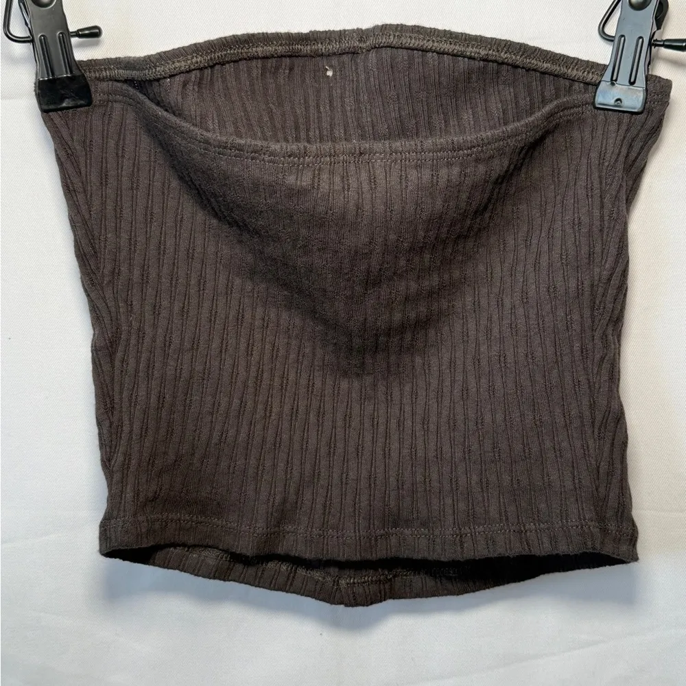 American Eagle Outfitters Brown Ribbed Crop Top - Image 2