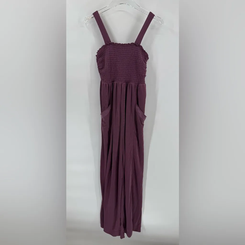 Saturday Sunday Javiera Smocked Jumpsuit Size xs Plum Purple Anthropologie - Image 2