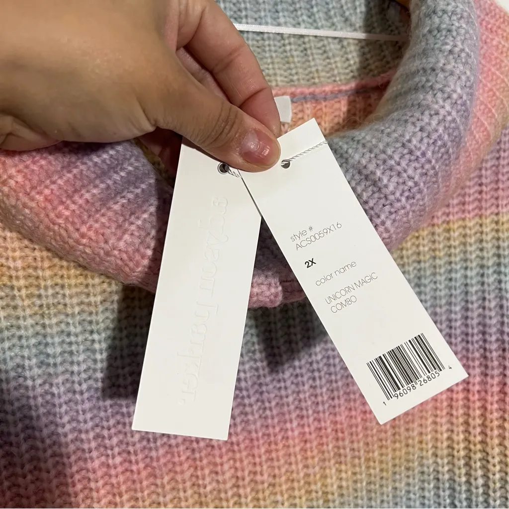 Adyson Parker Unicorn Magic Combo Turtleneck‎ Sweater Size 2X Pink - Image 7