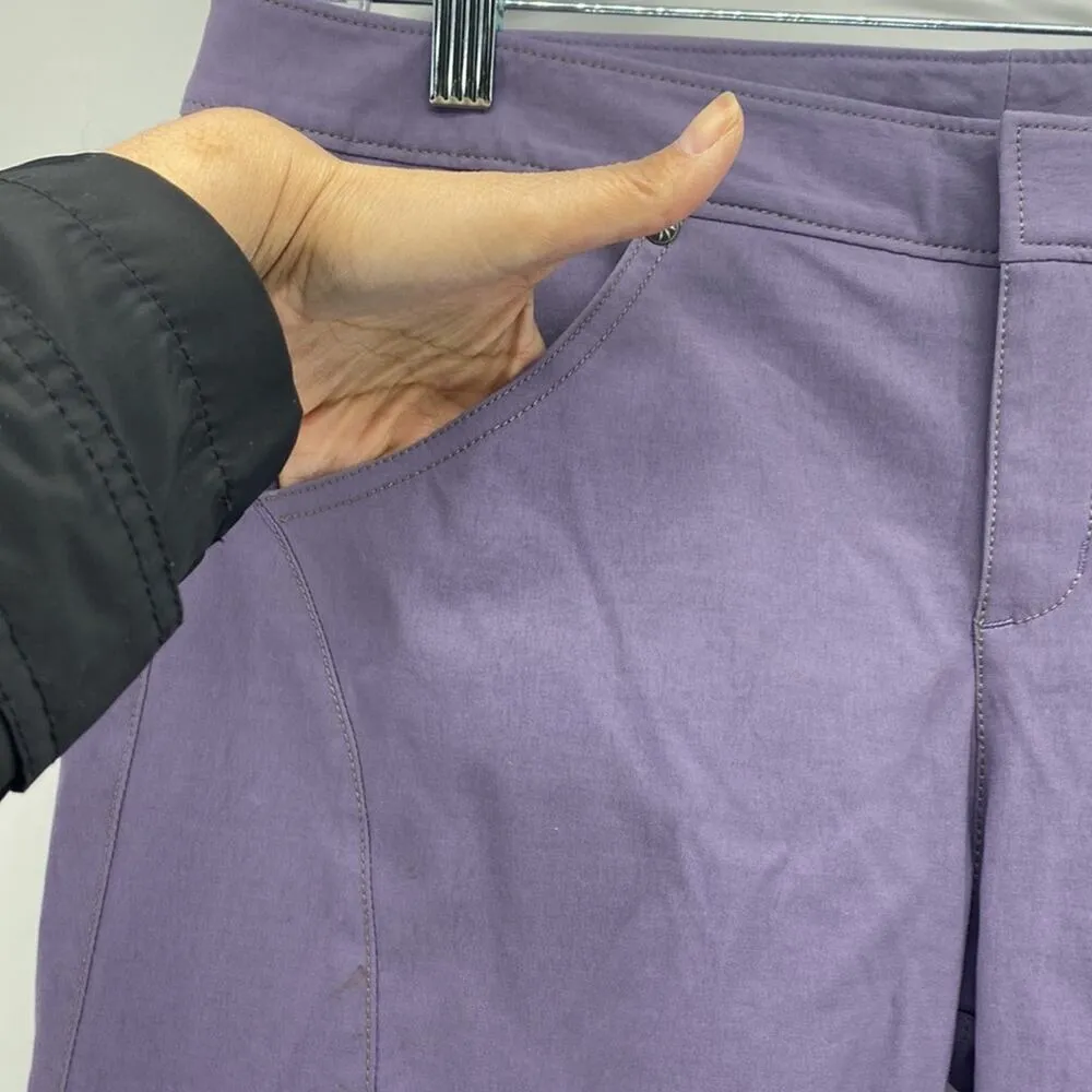 Athleta Outdoor Nylon Commuter Capris Cropped Hiking Pants Purple Gorpcore - Image 2