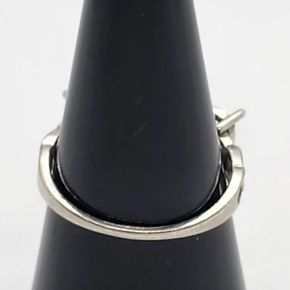 Sterling Silver, Peridot, & Clear Cubic Zirconia Ring (8.5) Green - Image 5