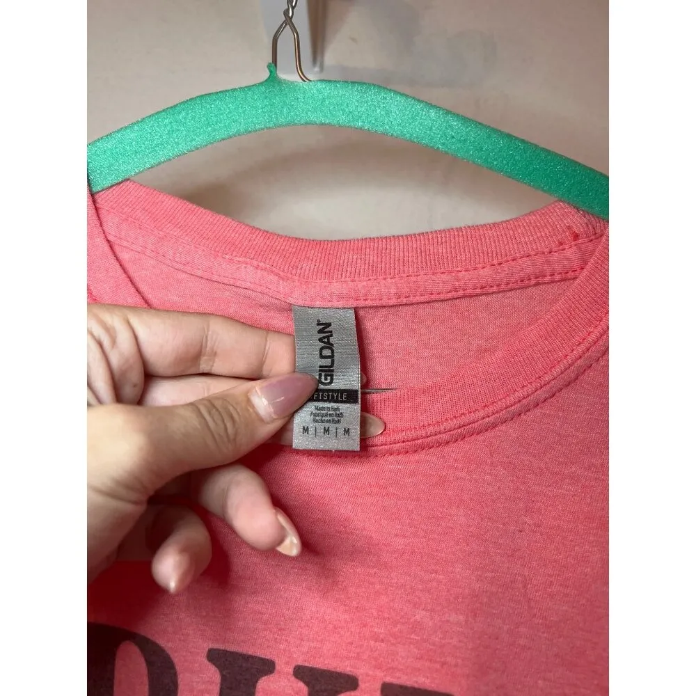 Working Harder Than An Ugly Stripper Pink Graphic Tee Gildan Softstyle M Cotton - Image 3