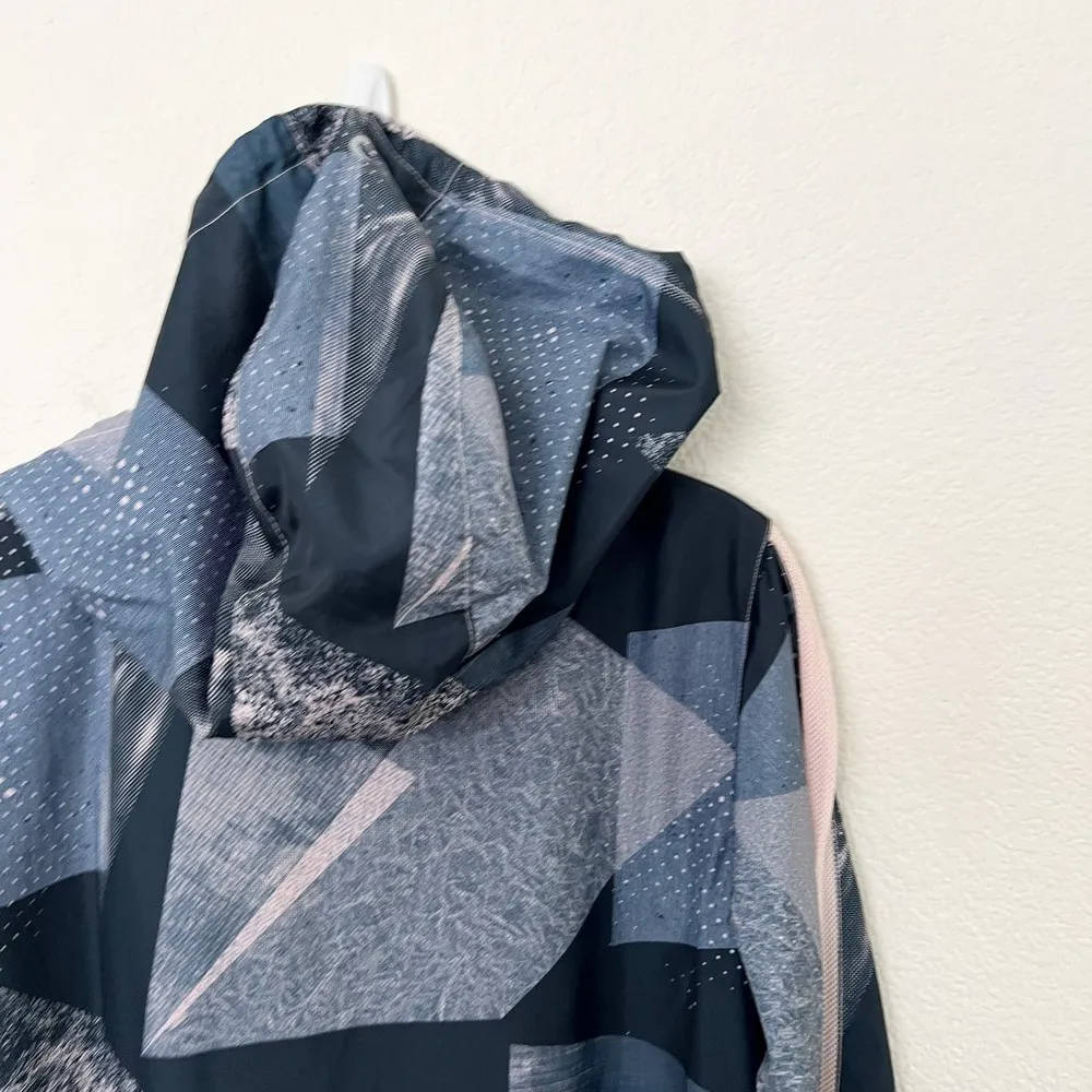 [ZYIA Active] Blue Pink Zip Up Hooded Windbreaker Jacket Thumbholes Size Small S - Image 9