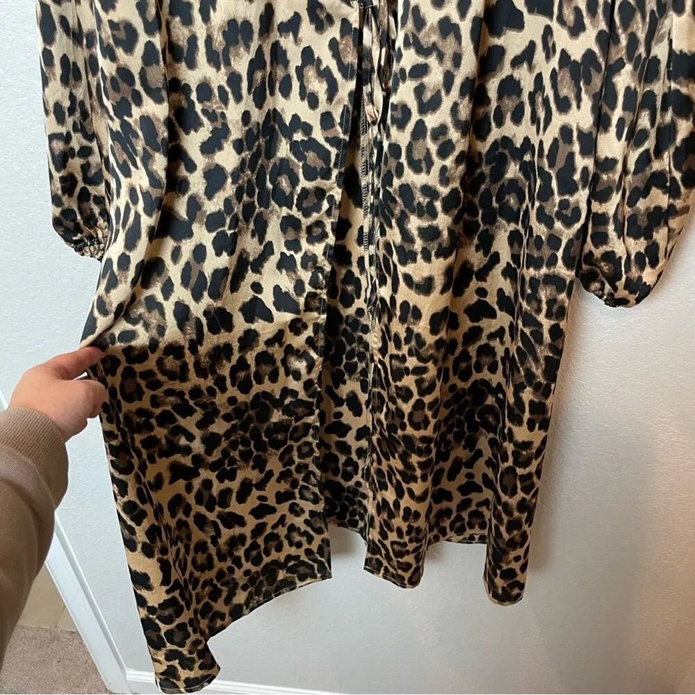 COTTON CANDY LA Leopard Long Sleeve Duster Size L - Image 7