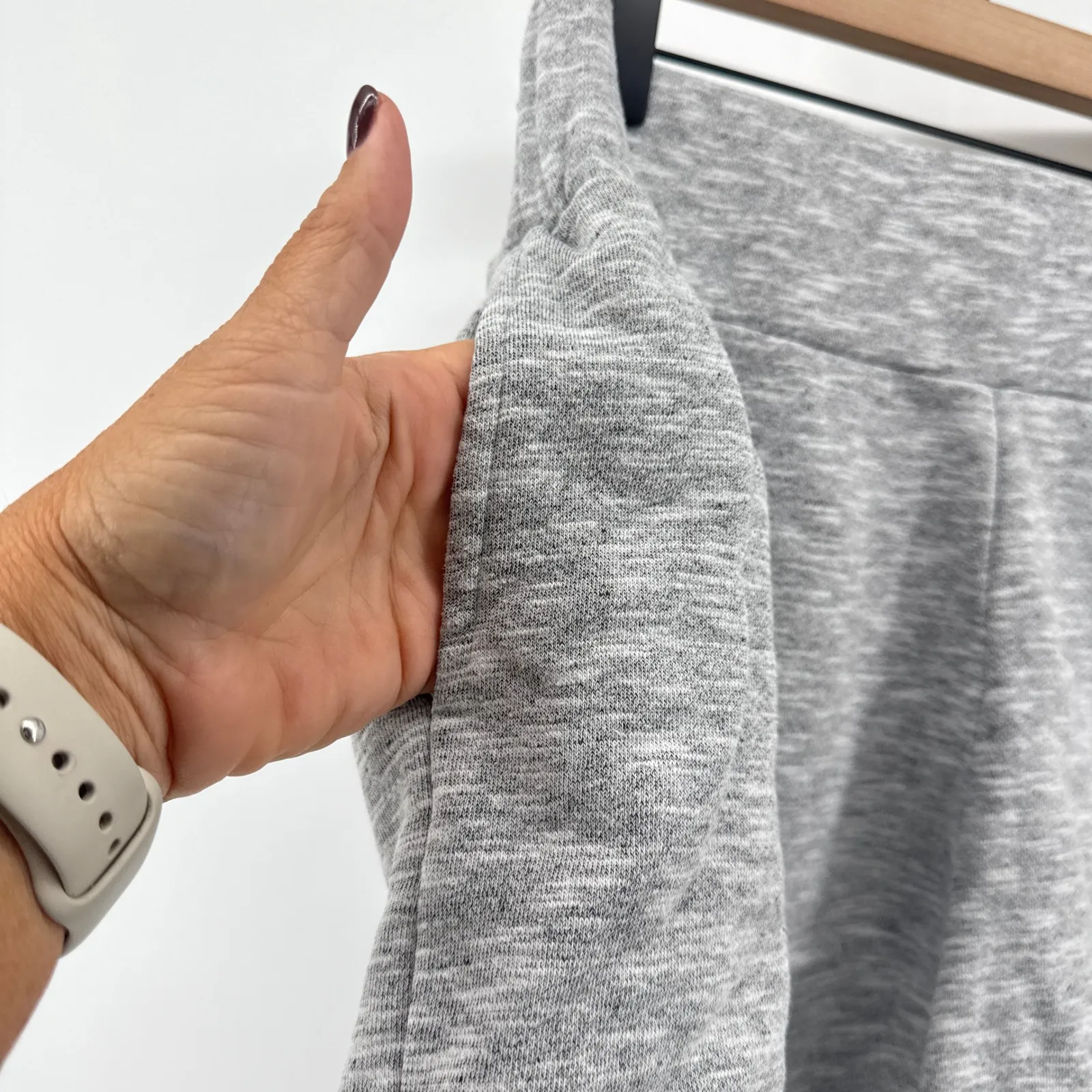 Free People Intimately Women's Large Gray High Waist‎ Raw Hem Knit Lounge Shorts - Image 2