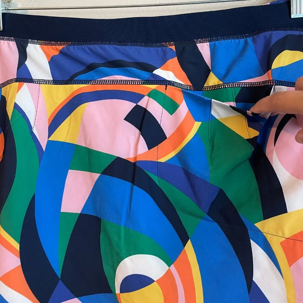 RLX Ralph Lauren Performance Skort Size XL Colorful Abstract Golf Pickleball Blue - Image 10