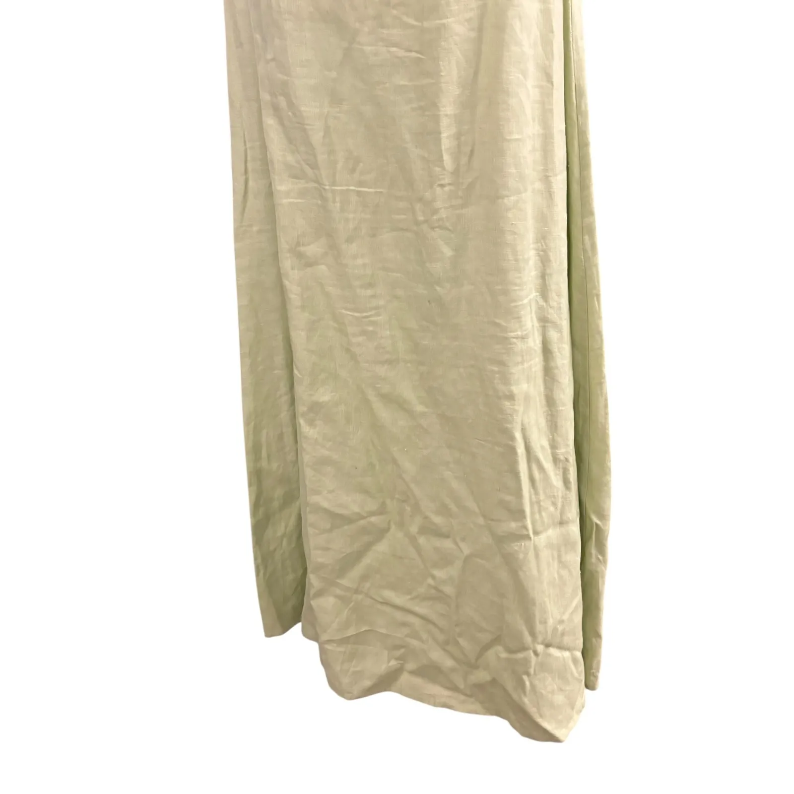 Merona Women's Sleeveless Maxi Dress 100% Linen Tie Back Light Green S‎ Y2K - Image 6