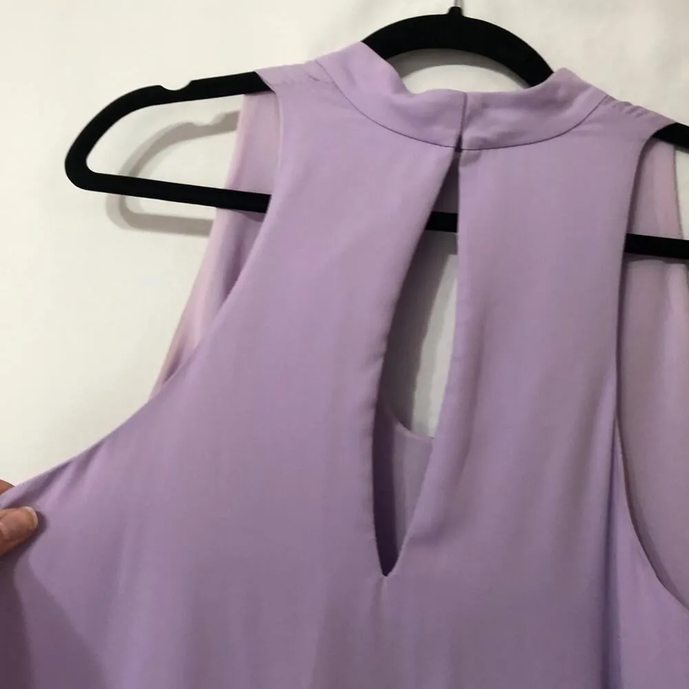 Amanda Uprichard Lavender Sleeveless Dress Womens M Swing Mini Purple V Neck - Image 7