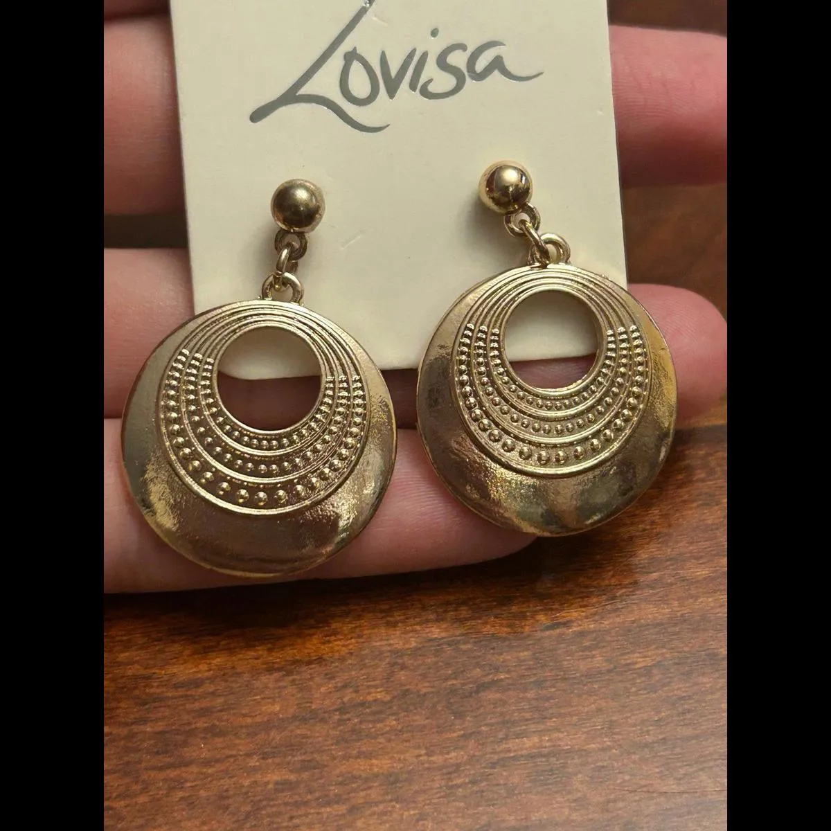 Lovisa Costume Jewelry erring 1 pair Gold Tone - Image 2