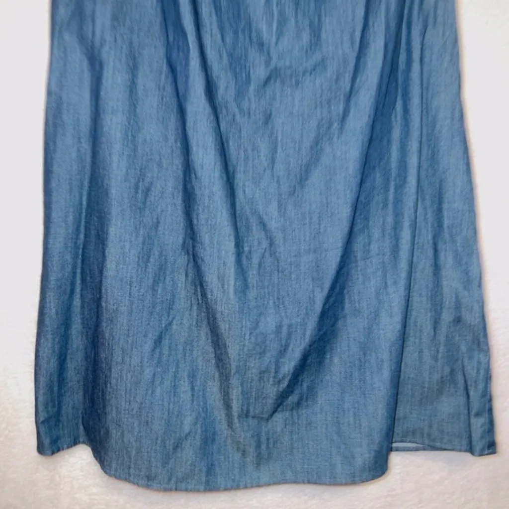 Anthropologie Corey Lynn Calter Women's Small Chambray Off Shoulder Ruffle Dress Blue - Image 5