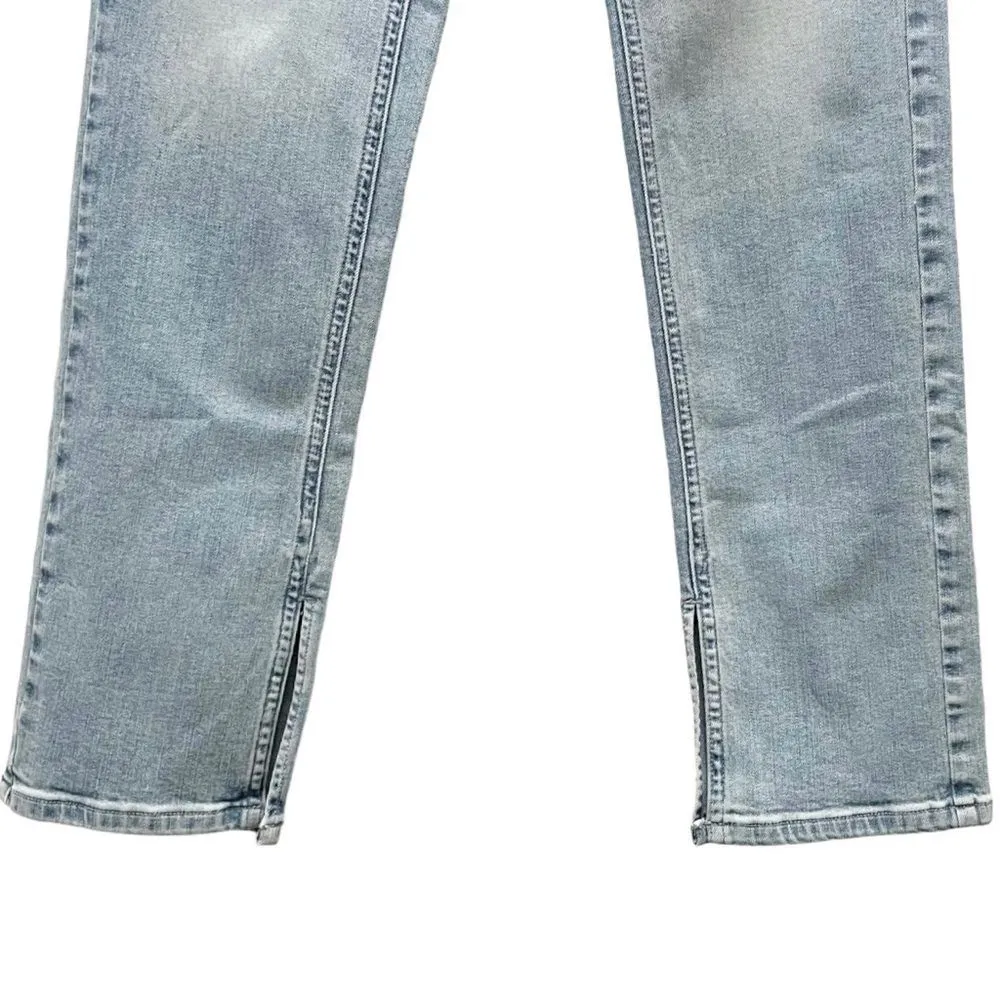 Peace Love World Inside Slit Straight Leg Jeans Medium Wash Women’s Size 00 | 27 - Image 10