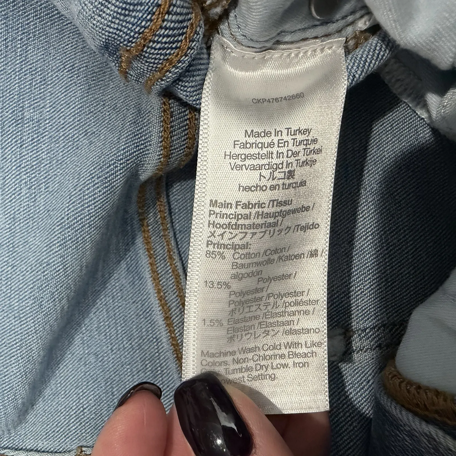 Madewell Curvy Kick Out Crop‎ Jean In Mather Wash Blue NN425 Size 33 - Image 4