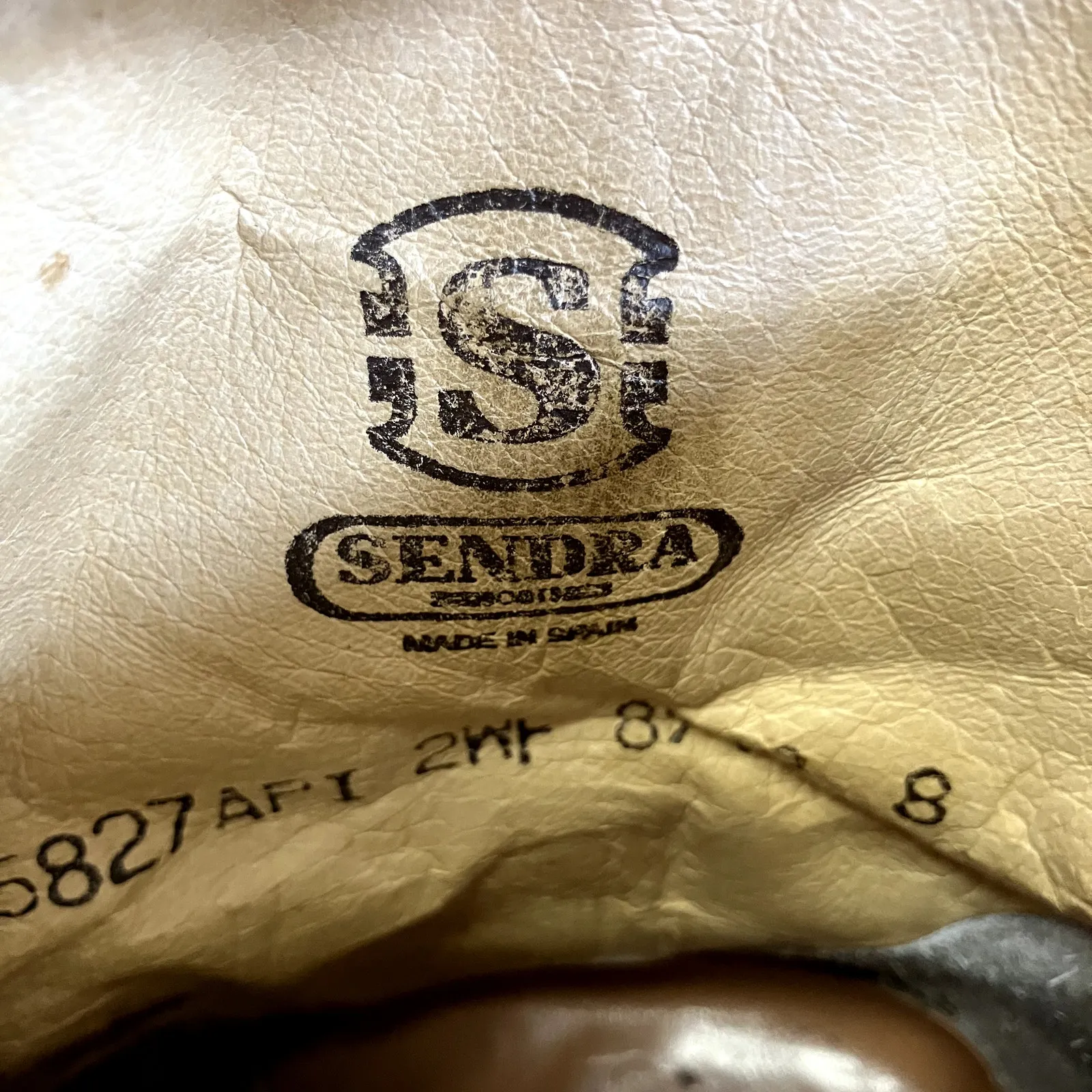 Sendra Studded Harness Leather Boots Tan Size 8 - Image 4