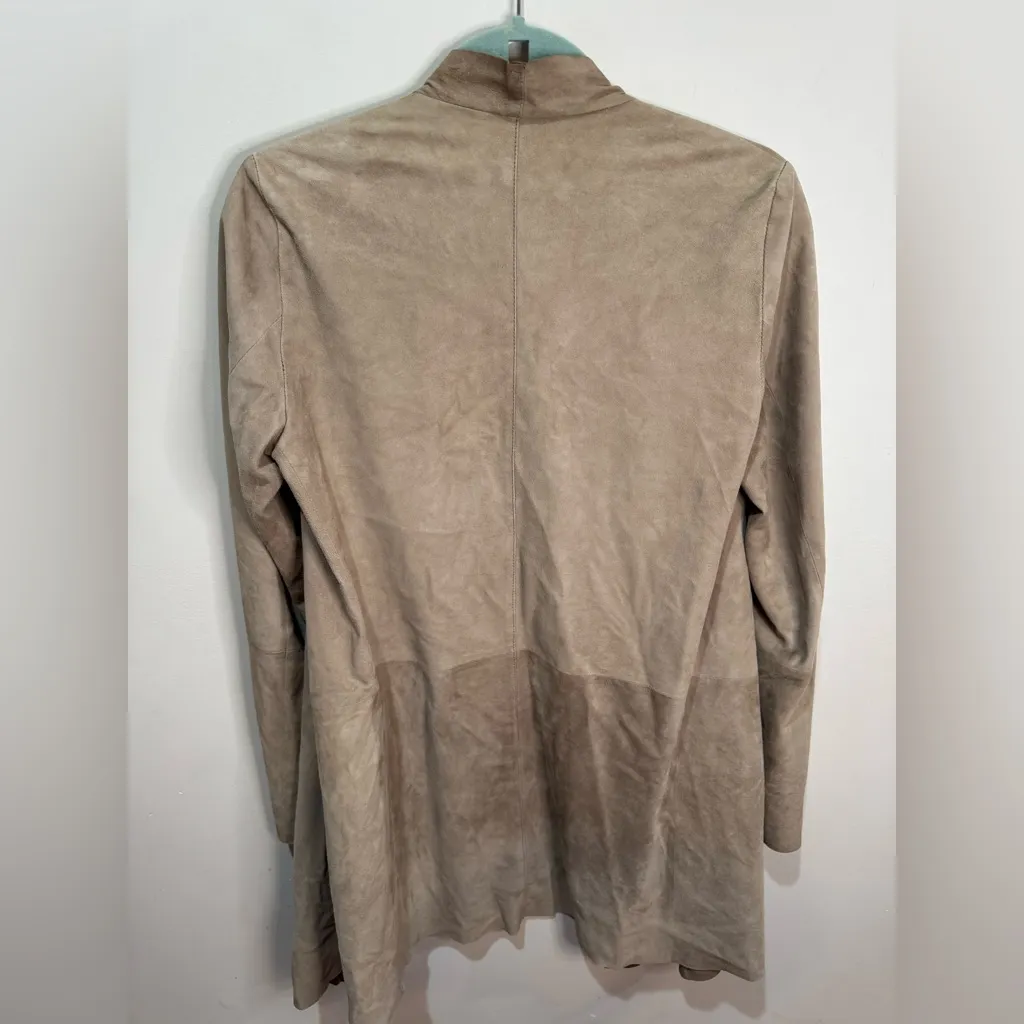 GERARD DAREL GOAT‎ Suede Jacket Longline Coat 38 - Image 2