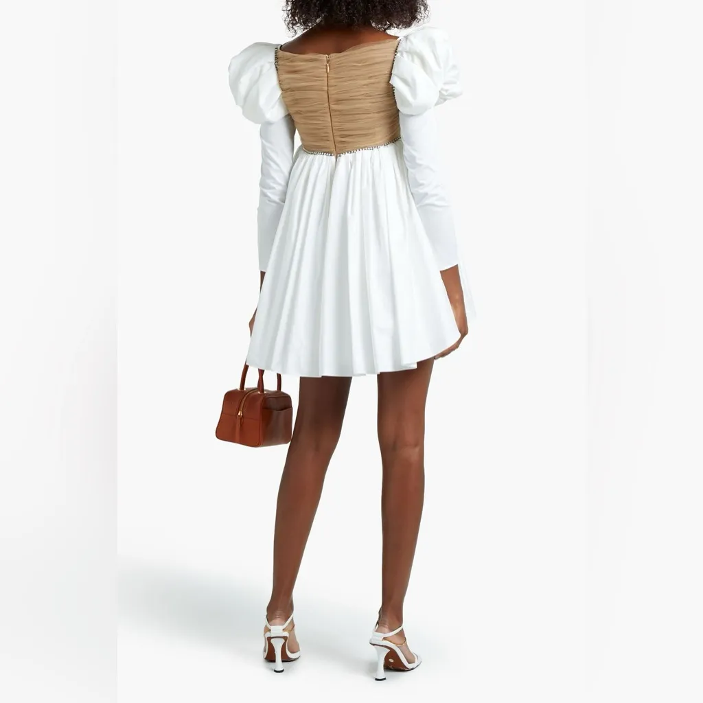 KHAITE Tracy crystal-embellished ruched tulle and cotton-sateen dress SIZE 2 - Image 2