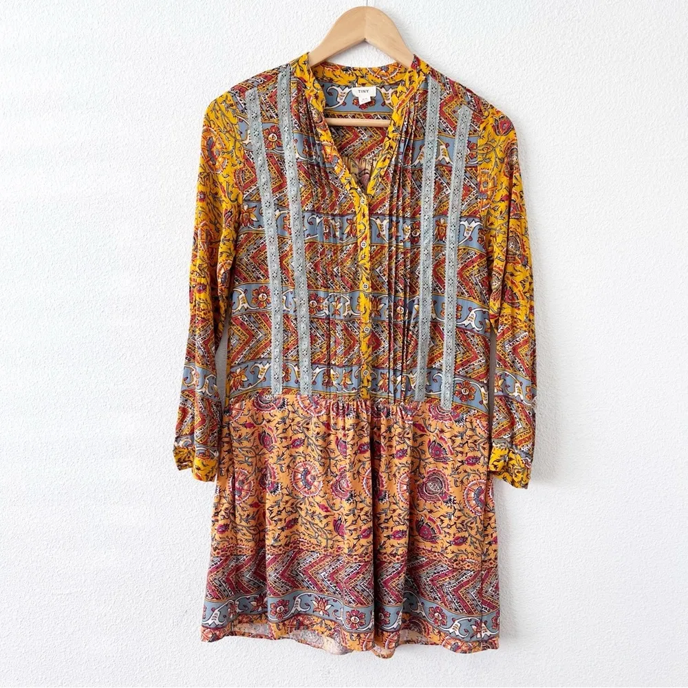 Anthropologie TINY Ismelda Tunic Dress Button Front in Multicolor - Image 2