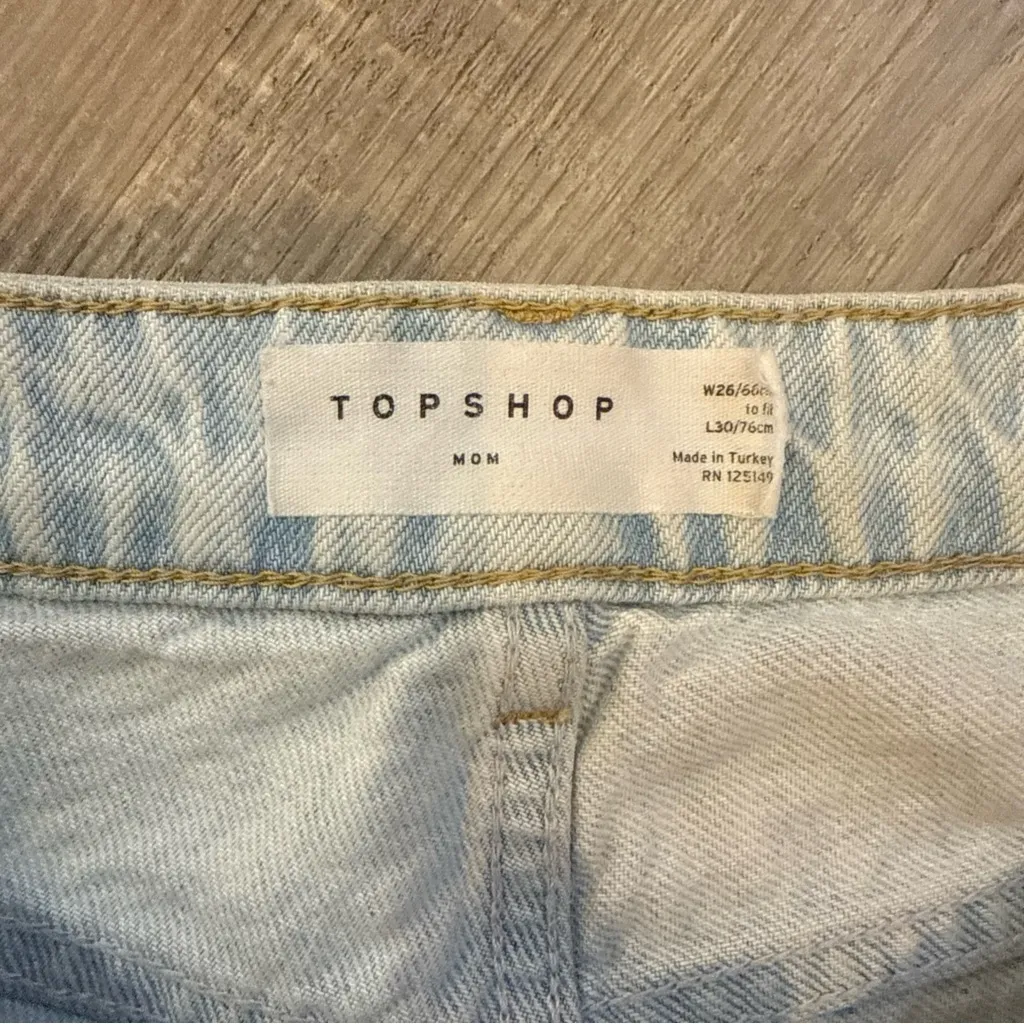 Topshop Sky Blue Mom Jeans - Image 2