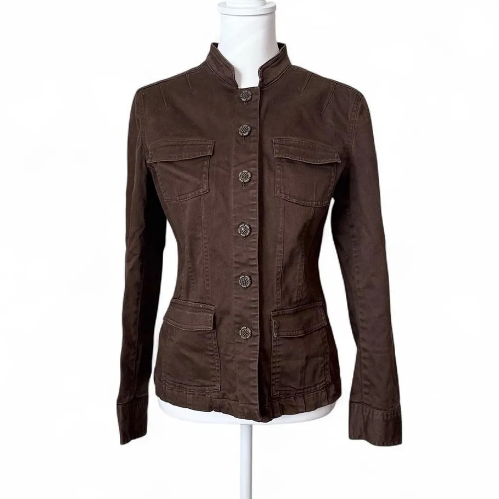 Valerie Stevens Y2K Brown Button Down Jacket - Image 2