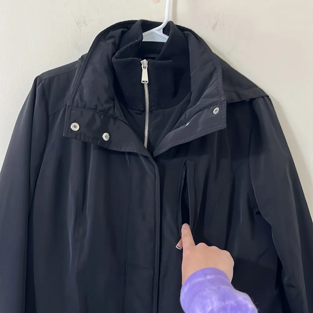 London Fog Black 2-Layer Mid Thigh Length Winter Coat Size Large - Image 3