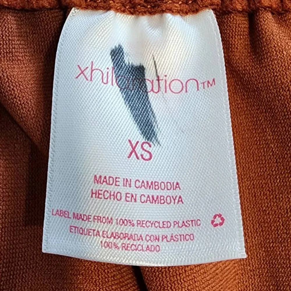 Xhilaration Jrs Smocked Top + High Leg Side Tie String Bikini Bottoms Rust XS - Image 4