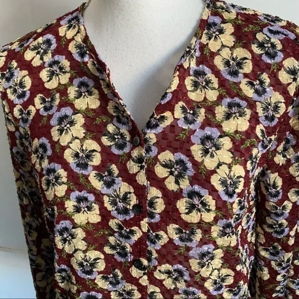 Madewell • NWT Drawstring Ruffle-Hem Top in Viola Floral - Image 7