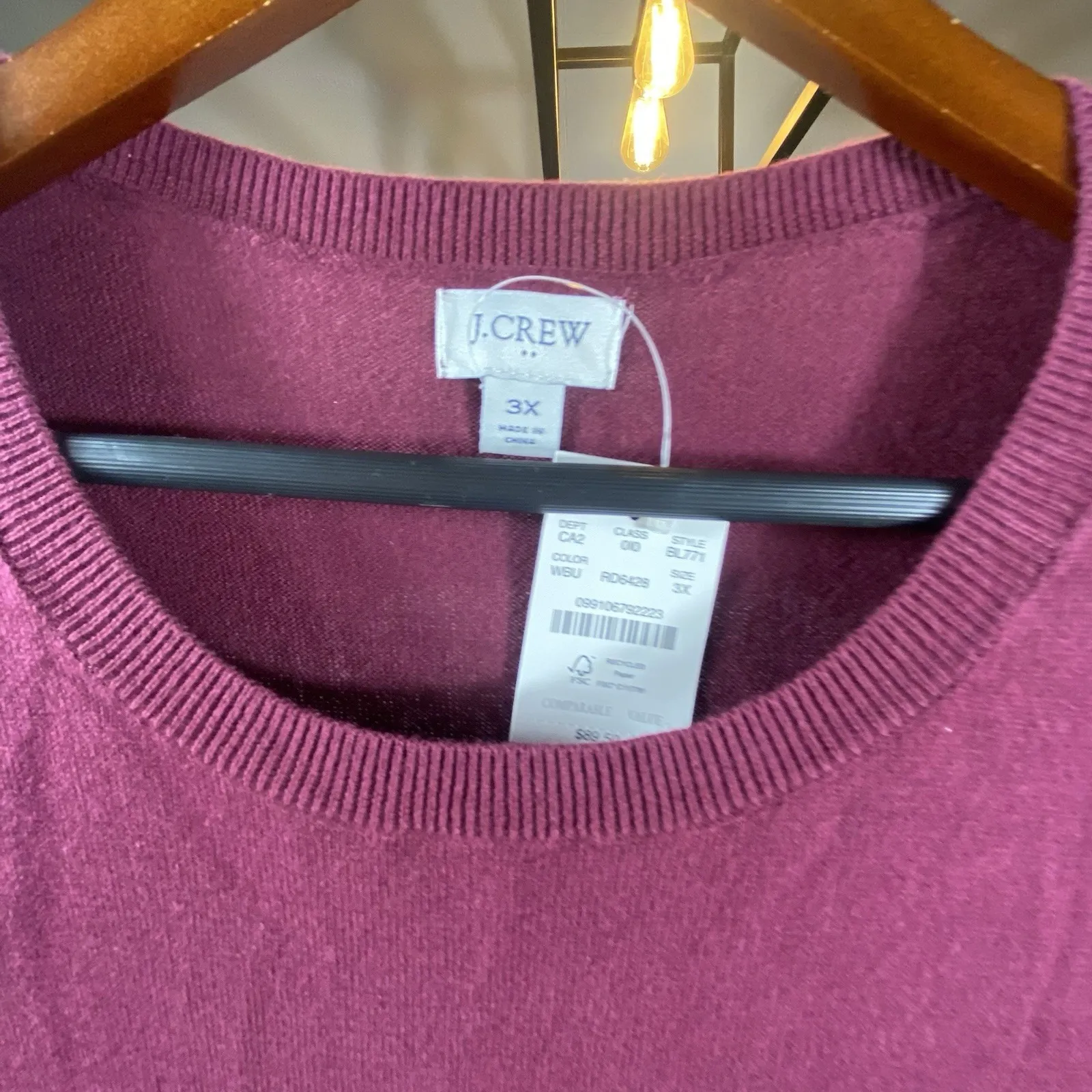 NEW J. Crew Womens 3X Purple Ruffle Pullover Dressy Sweater Gold Buttons Holiday Size undefined - Image 7