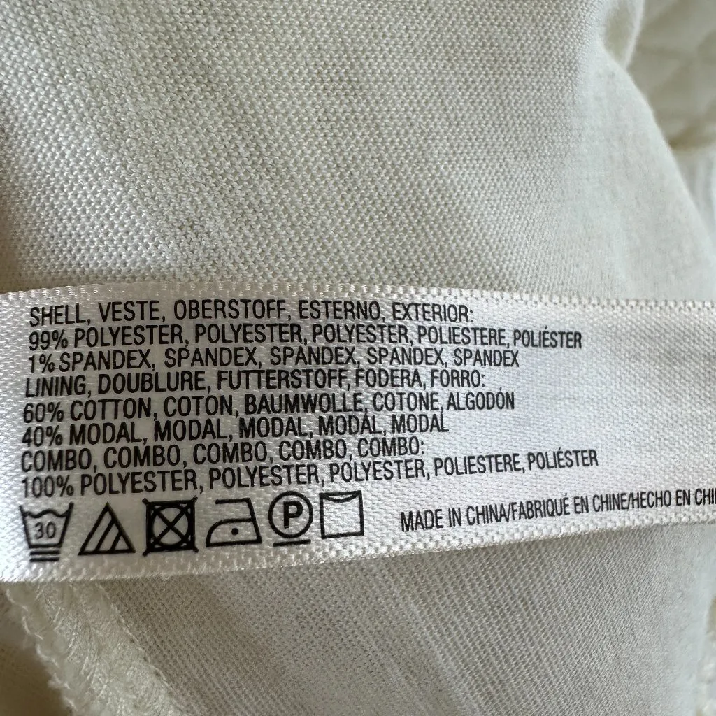 Anthropologie Saturday/Sunday Mission Ivory Quilted Lace Bomber Zip-up Jacket L - Image 8