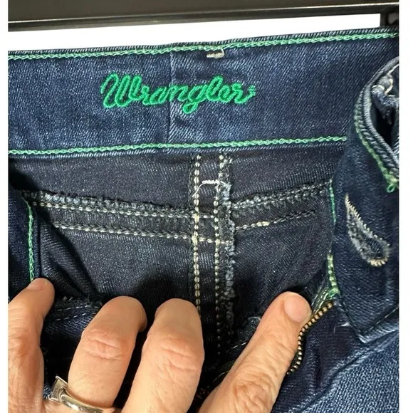 Wrangler Womens flare bootcut‎ jeans sz 9/ 34 mid rise stretch country western - Image 4