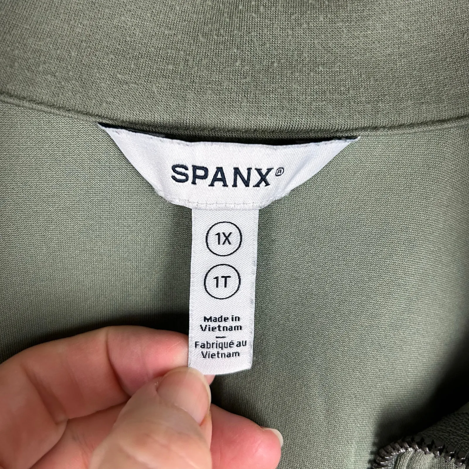 Spanx AirEssentials Half Zip Sweatshirt Size 1X Green Athleisure - Image 3